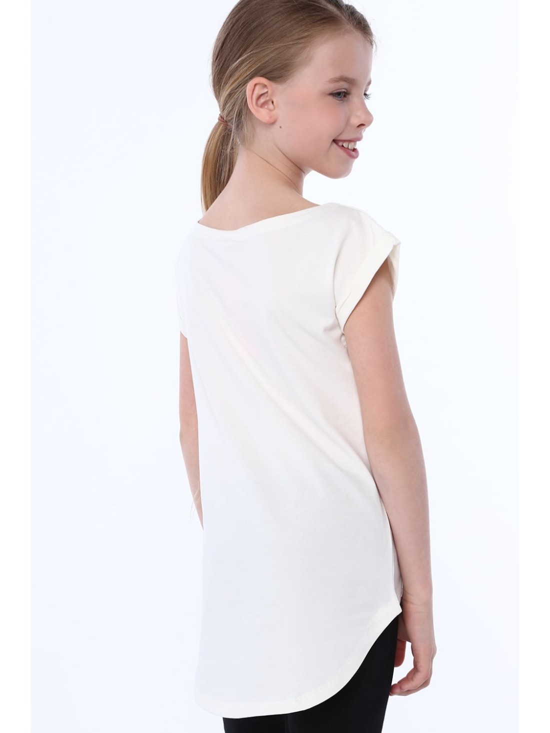 Mädchen-T-Shirt mit Biene, Creme NDZ8211 – Online-Shop – Boutique